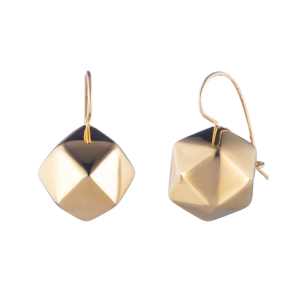 18 Karat Gold Polygon Shaped Earrings