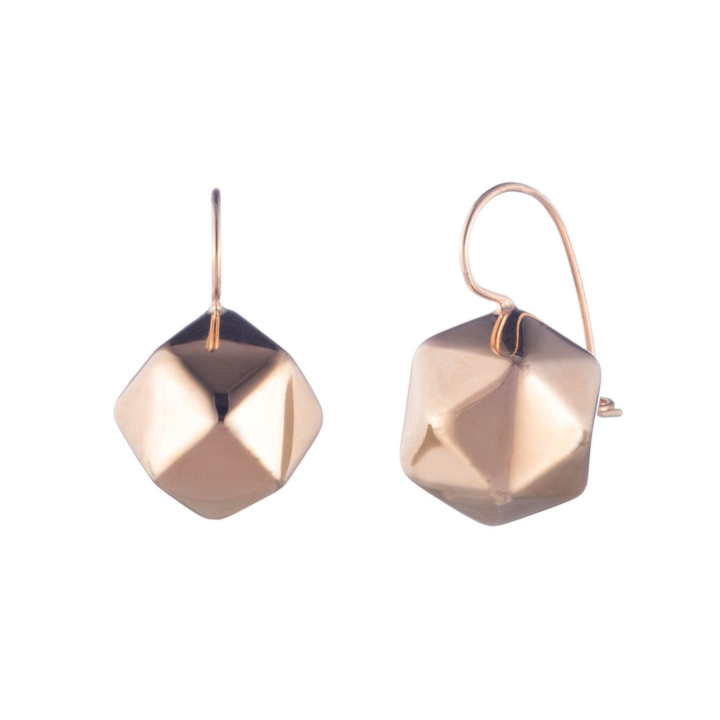 18 Karat Gold Polygon Shaped Earrings